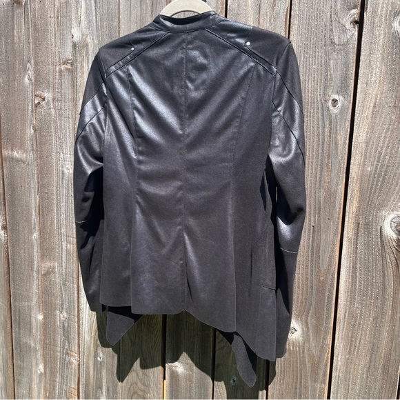 Insight black Crackle Faux Leather Jacket size 4 - Picture 17 of 17